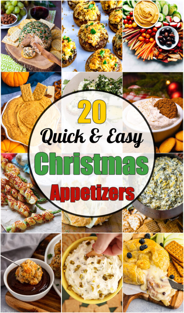 20 quick and easy Christmas appetizers to serve at the holiays.